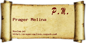 Prager Melina névjegykártya